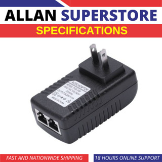 Allan Superstore Power Supply Ethernet POE Adapter Injector 24v1a