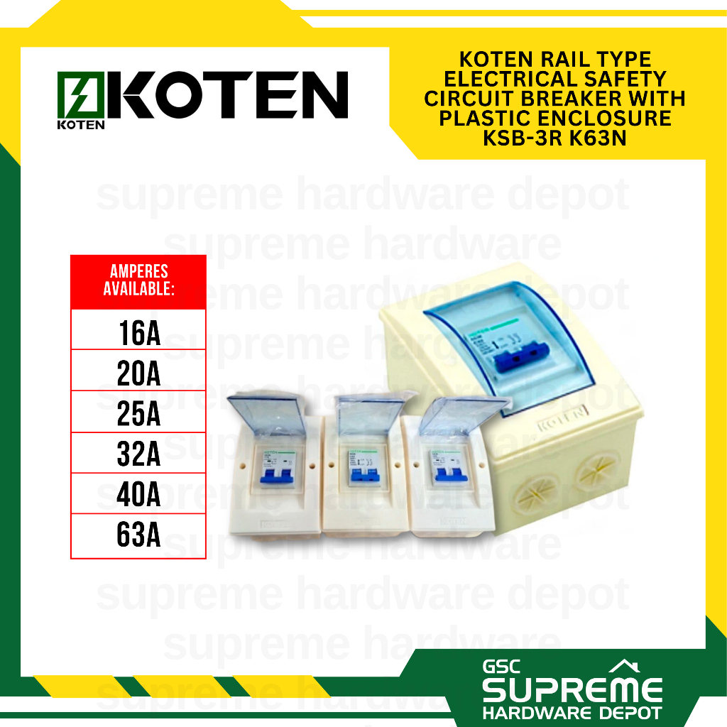 Koten Rail Type Electrical Circuit Safety Breaker With Plastic