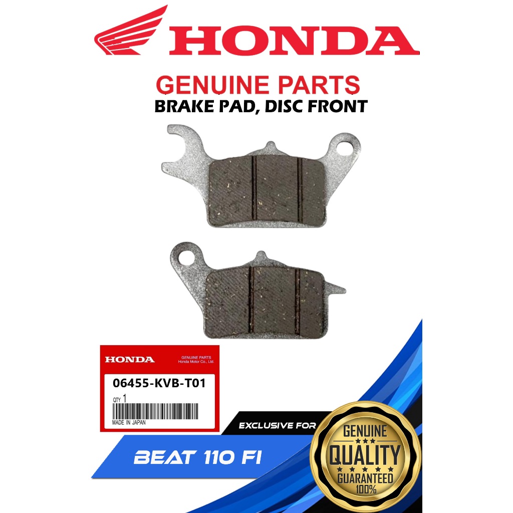 HONDA GENUINE BRAKE PAD FRONT FOR BEAT 110 FI 06455 KVB T01