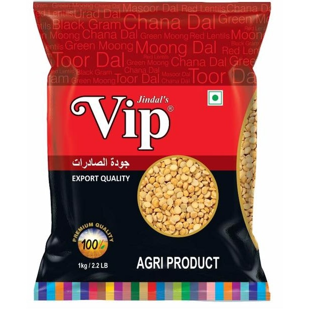 Jindal VIP Toor Dal Dried Split Peas Lentil From India 1kg With