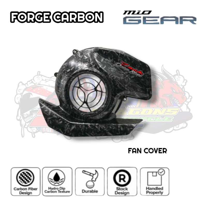 New Yamaha Mio Gear Forged Hydro Dip Carbon Fan Cover Shopee