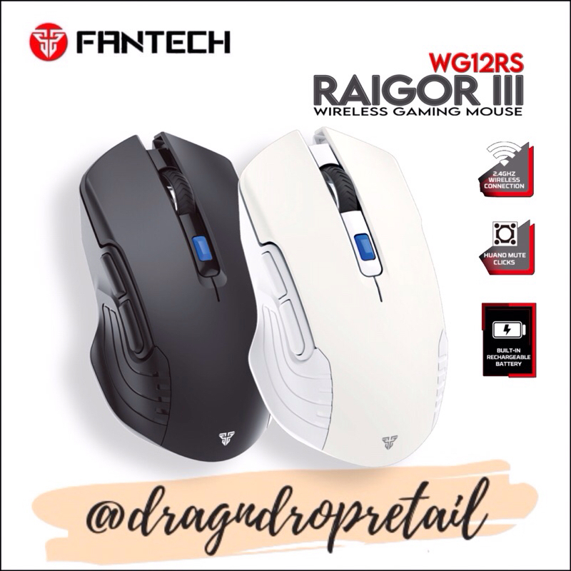 FANTECH RAIGOR III WG12RS Silent Rechargeable Wireless 2 4GHz Gaming