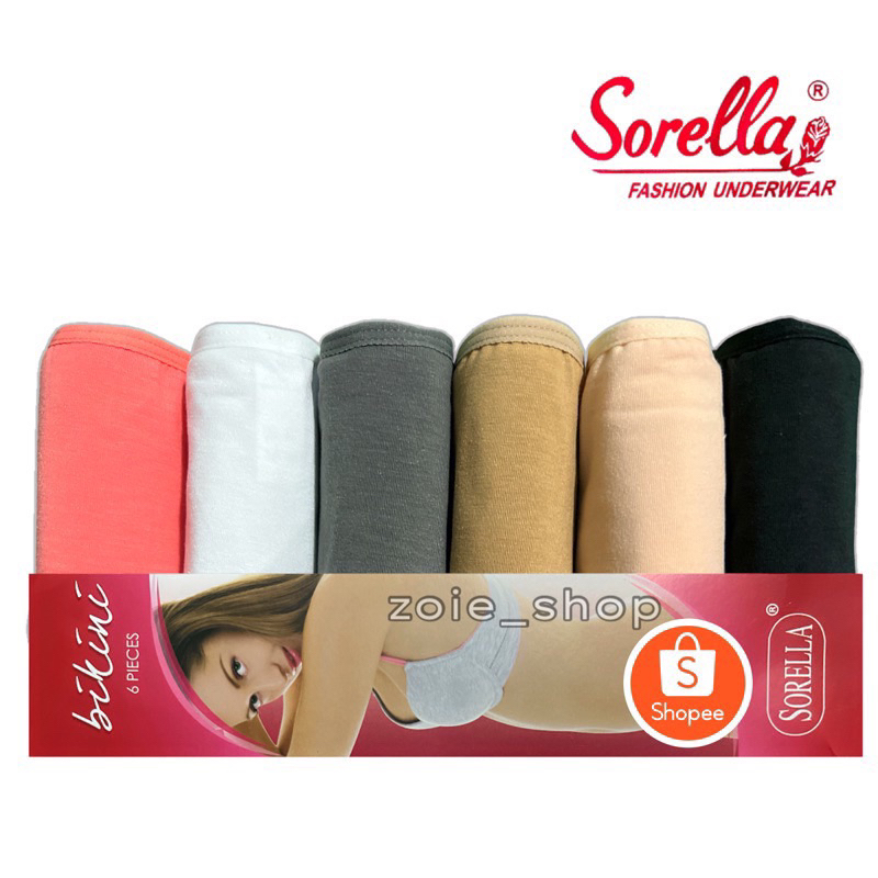 6in1 Original Sorella Panty Cotton Spandex Ultralow Bikini Shopee