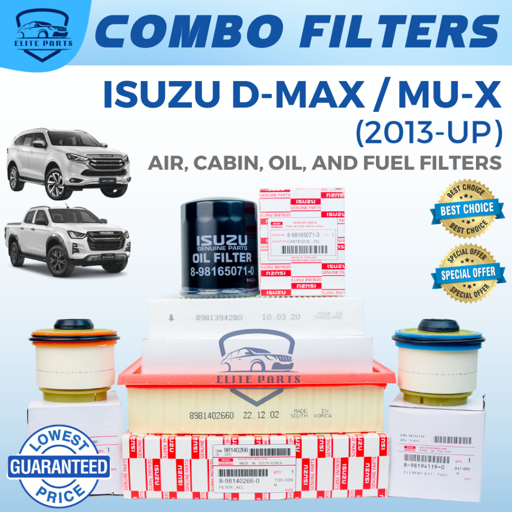 Sets Of Filter Cabin Air Oil Fuel Filters Upper Lower For Isuzu