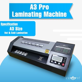 CUYI A4 A3 Size Laminator Hot Cold Reverse Function 220v Heavy Duty Laminating Machine Shopee
