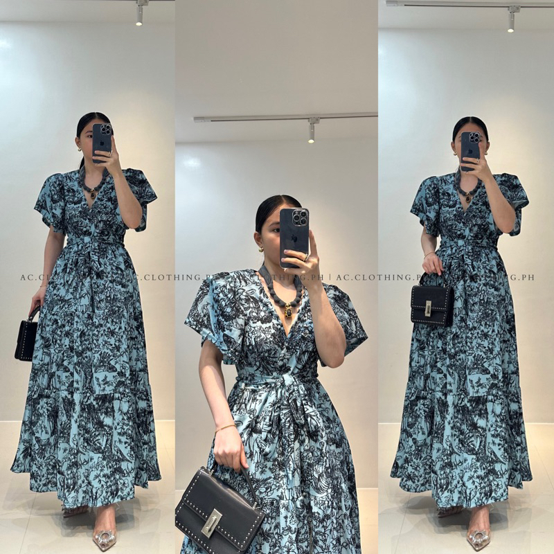 LEONA PADDED RUFFLED MAXI DRESS Shopee Philippines