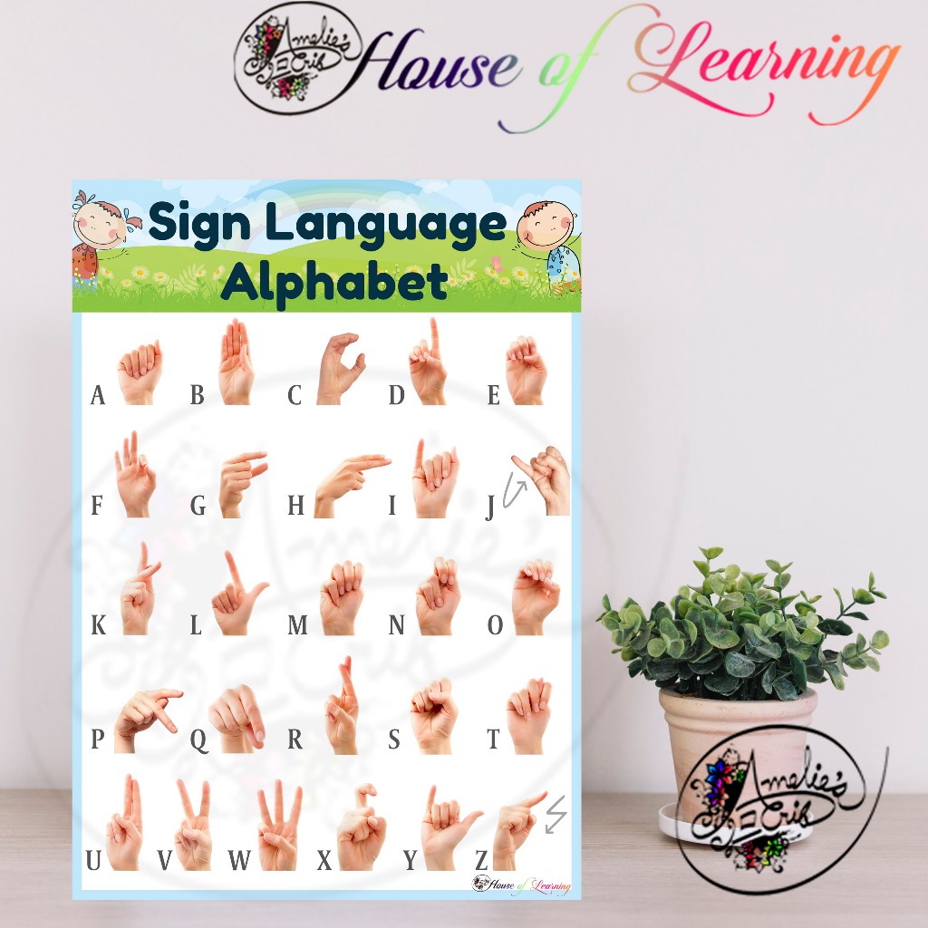 Sign Language Alphabet Laminated Educational Wall Chart Poster A Size