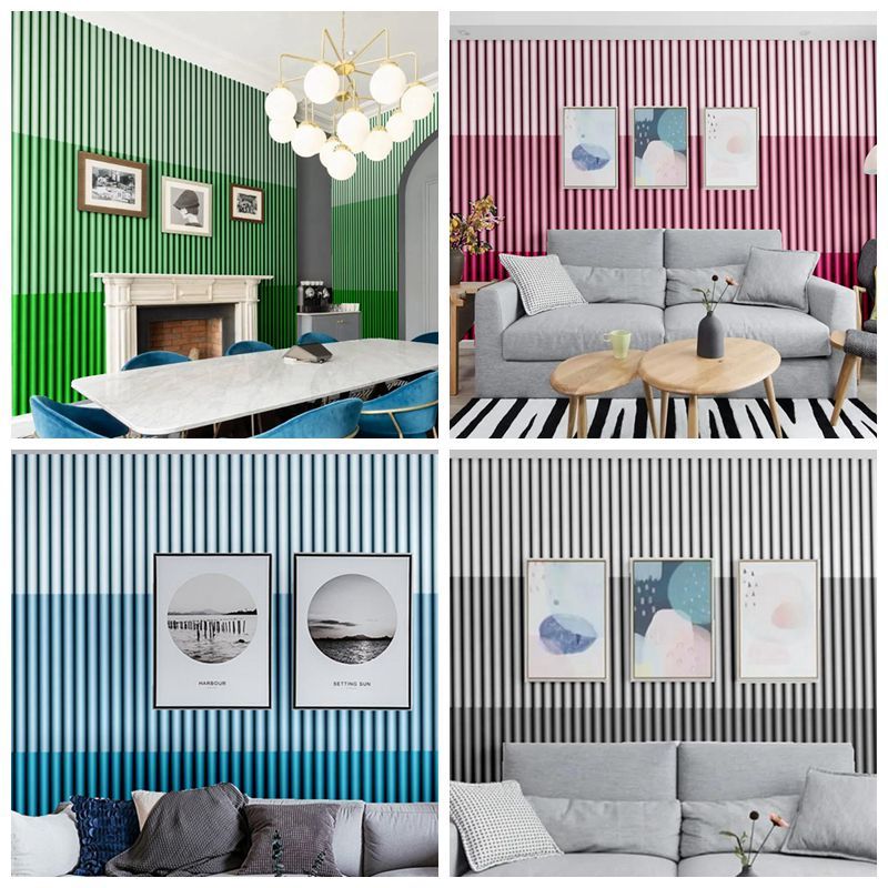 Bhw Wallpaper D Striped Design Pvc Waterproof Self Adhesive For Living