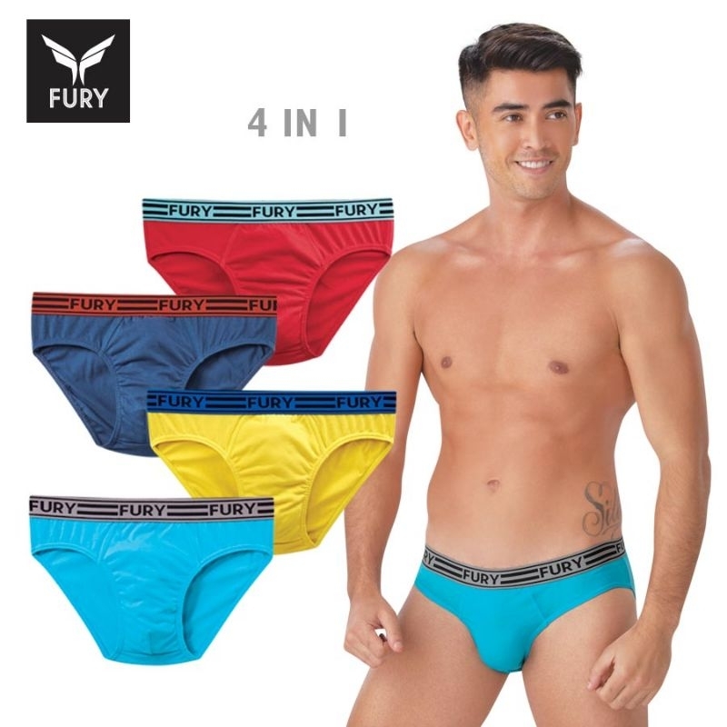 FURY Men S Bikini Brief 4 In 1 Pack Shopee Philippines