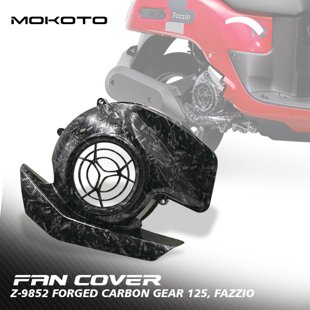 MOKOTO MIO GEAR 125 AND MIO FAZZIO FAN COVER CARBON FORGED CARBON 1PC