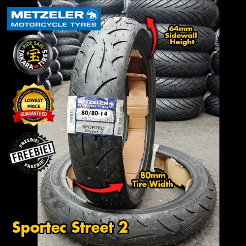 METZELER TIRES Sportec Street 2 14 By TAKARA FREE TIRES SEALANT PITO