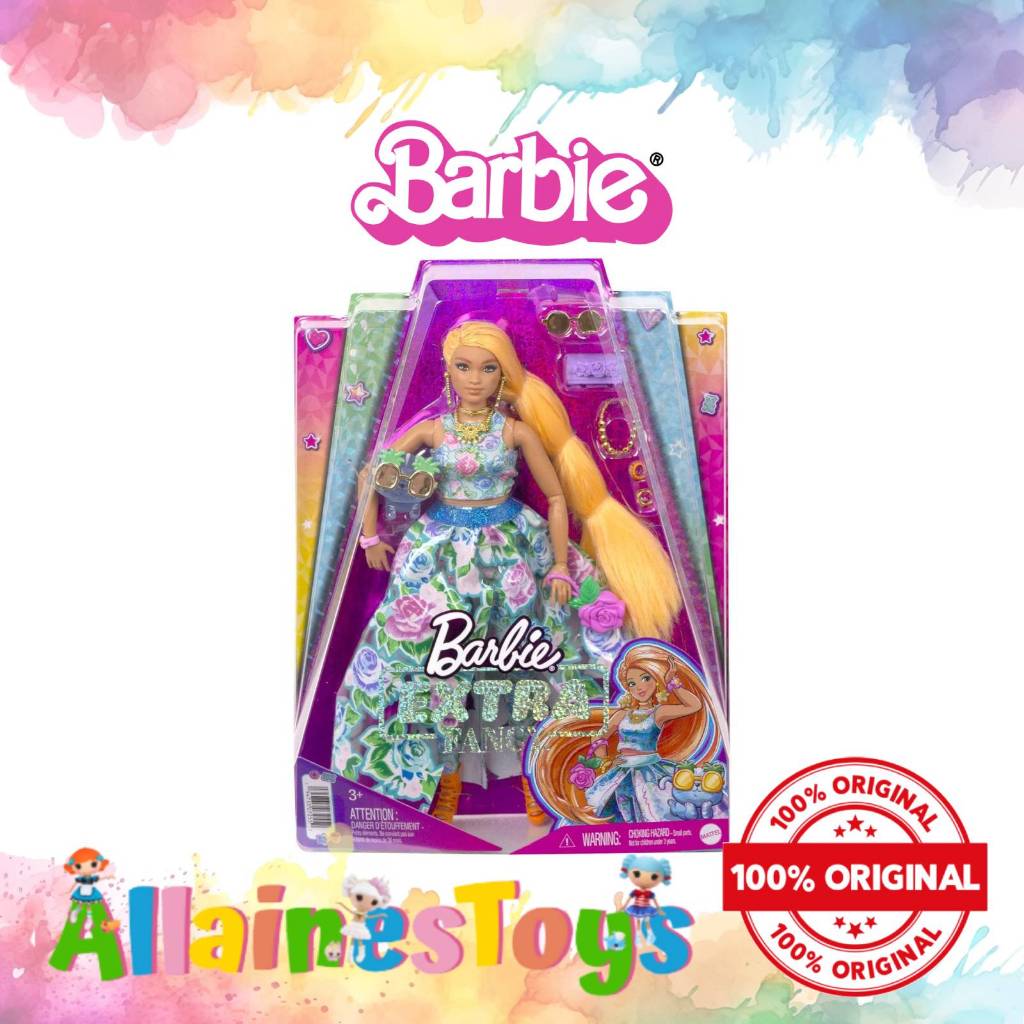 Barbie Extra Fancy Doll With Curvy Shape Orange Hair In Floral