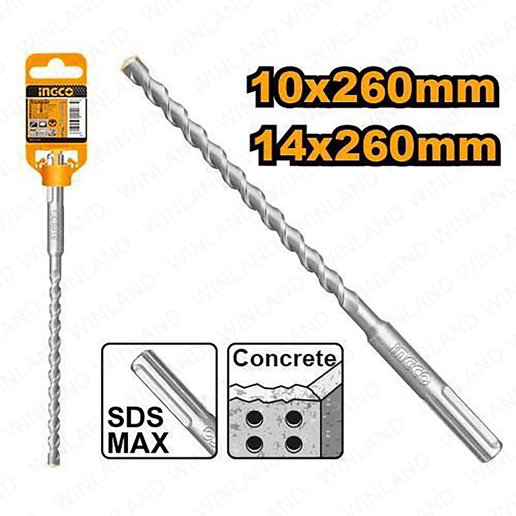 Ingco By Winland SDS Plus Masonry Drill Bit 10mm 14mm X 260mm For