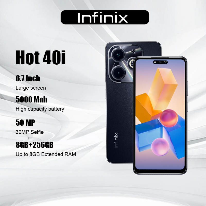 Infinix Hot 40i Smarphone 8 256GB Dual Sim Card 5000mah 6 7inch HD
