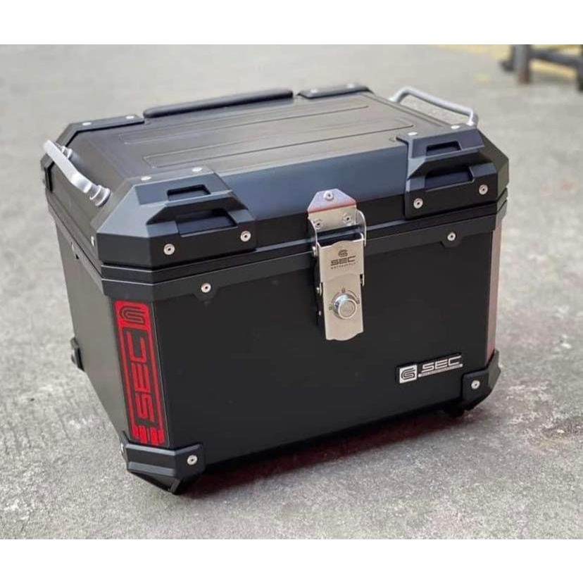 Brand New S E C Samurai 40 Liters Alloy Top Box With Free Back Rest