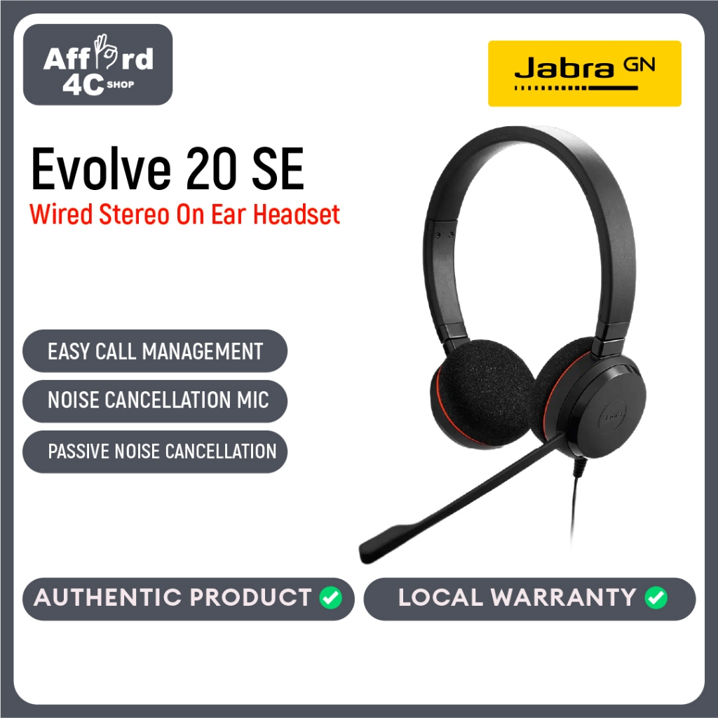 Jabra Evolve 20 SE Special Edition Leatherette MS Stereo USB Headset