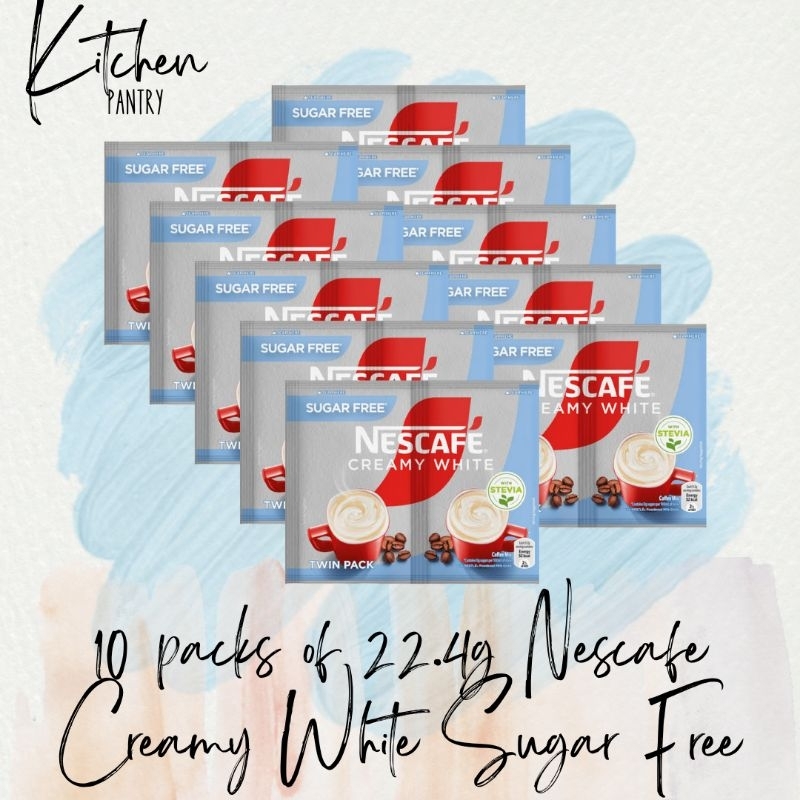 Nescafe Creamy White Twin Pack Sugar Free 22 4g X 10 Packs Shopee