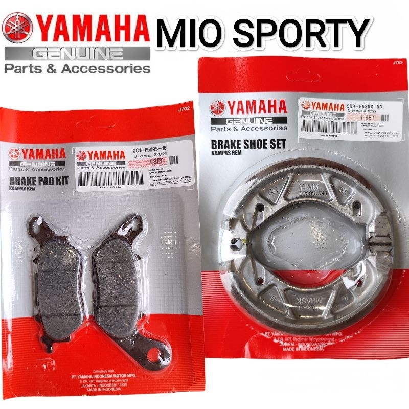 Yamaha Mio Sporty Brake Pad Kit Front And Rear Set Genuine Parts