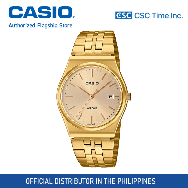 Casio Mtp B G Avdf Gold Stainless Steel Strap Meter Date