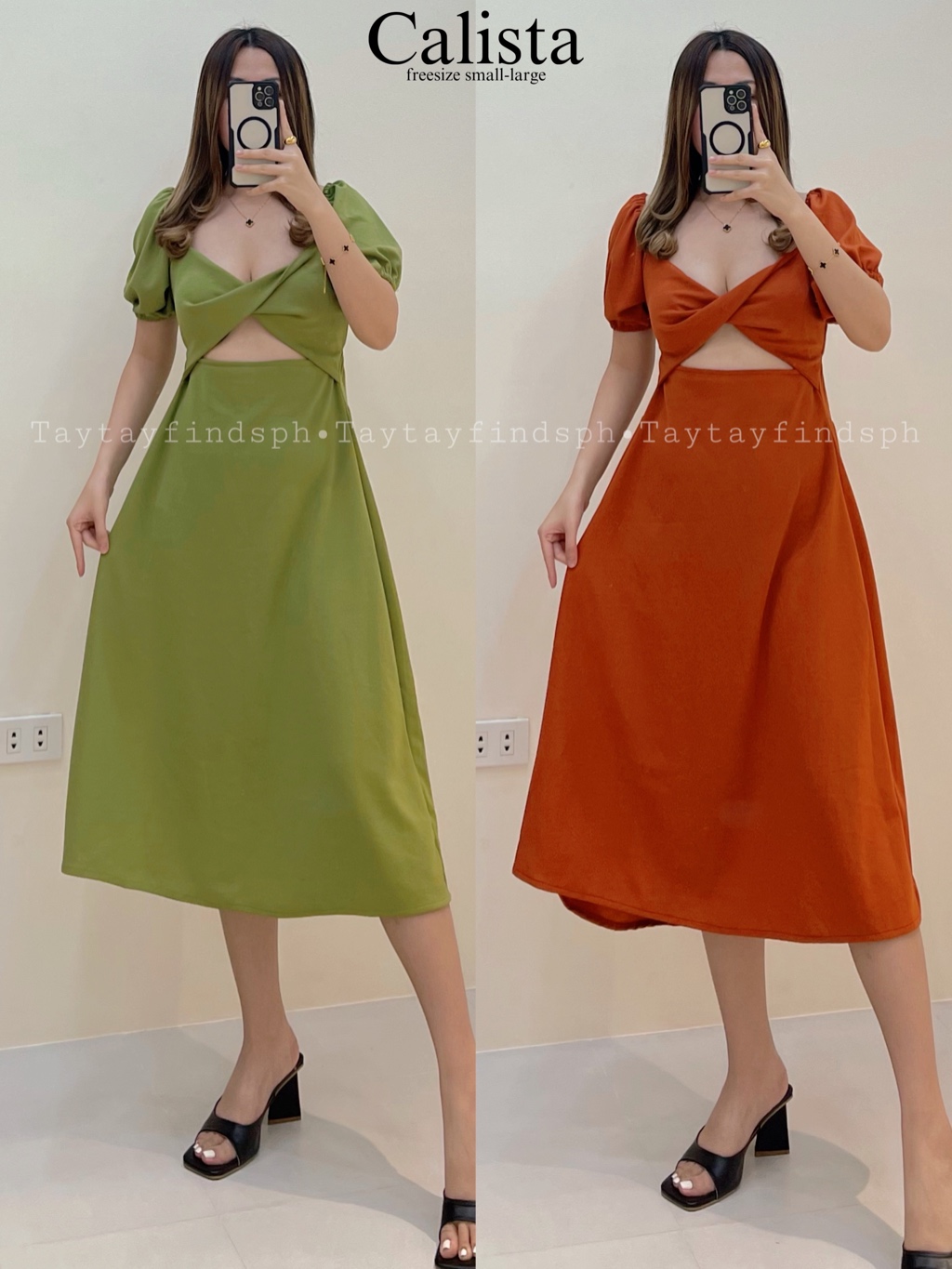 Calista Twisted Crepe Midi Dress Taytayfindsph Shopee Philippines