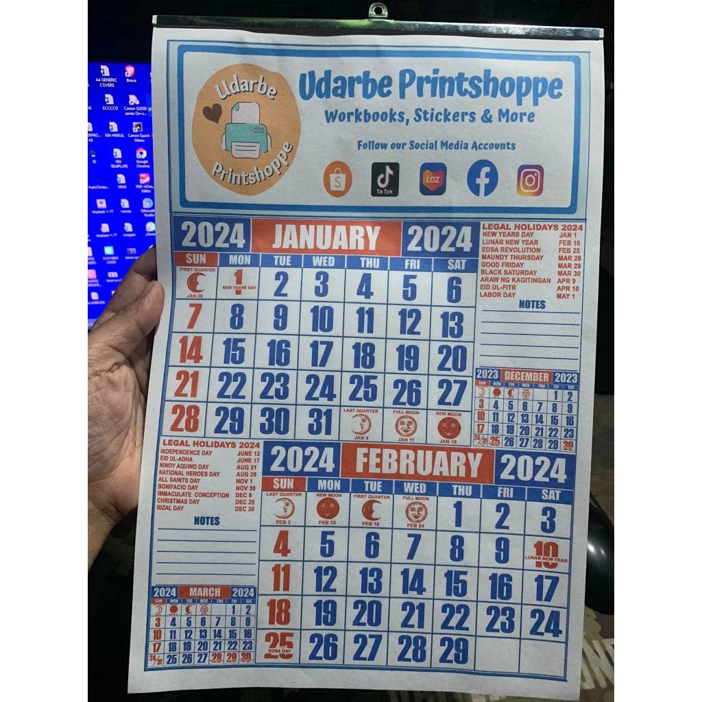 Pcs Personalized Commercial Calendar Pages X Long