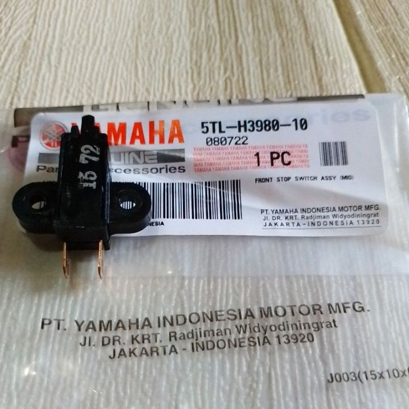 Yamaha Genuine Front Stop Switch For Mio Sporty 5TL H3980 10 Shopee