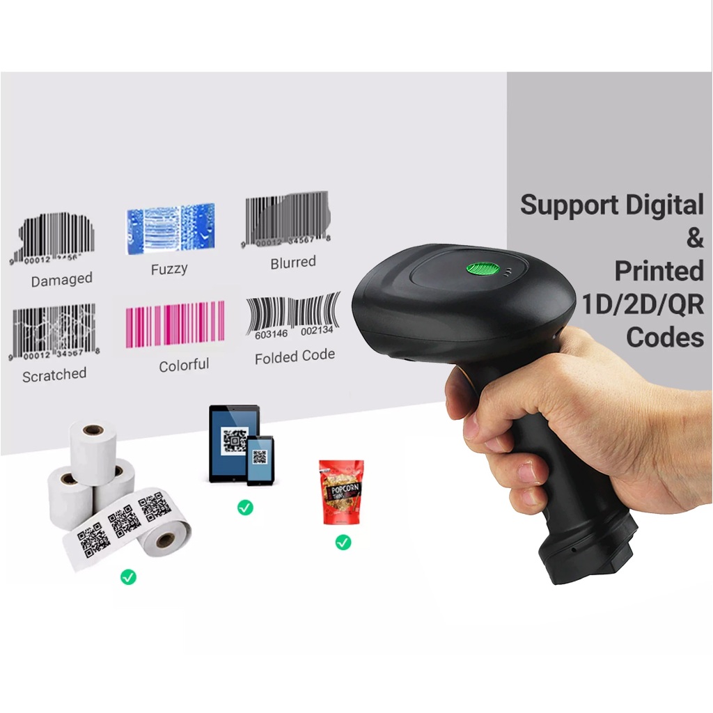 Gp Bwhs D D Qr Codes Portable Wireless Bluetooth Barcode Scanner