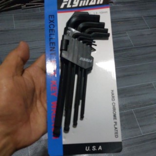 ORIGINAL FLYMAN USA HEAVY DUTY MOTOR CYCLE LONG ALLEN WRENCH SET 6point