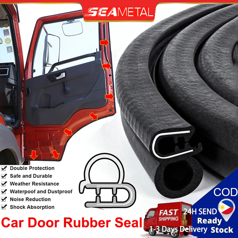 SEAMETAL Car Door Rubber Seal Protector U Shaped Adhesive Sticker Sound