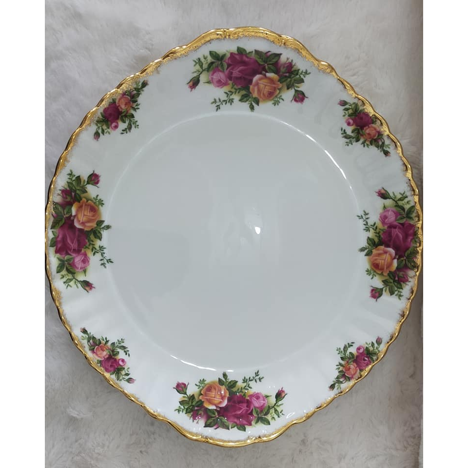 Vintage Royal Albert Old Country Roses Ocr Serving Eared Plate