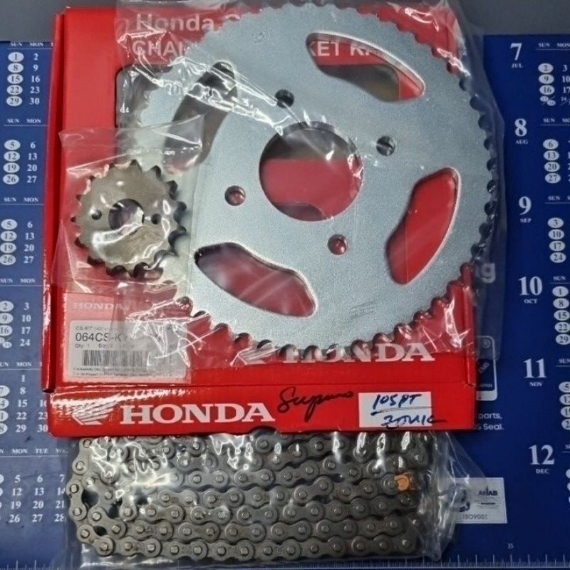 Honda Tmx150 Supremo Chain Sprocket Set Genuine Shopee Philippines