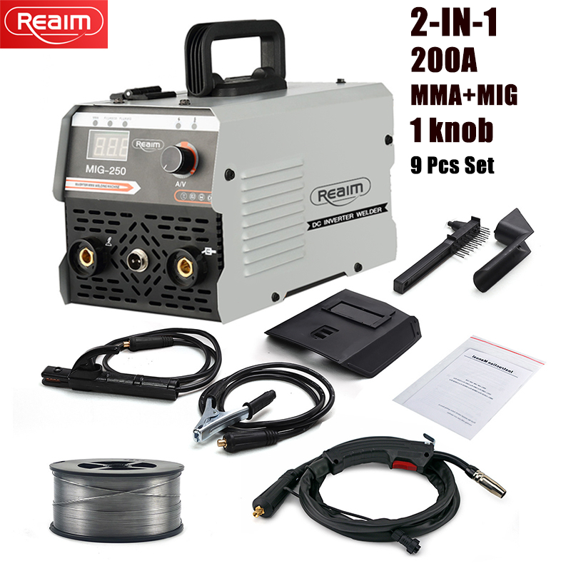 REAIM MIG 250 Welding Machine 3 In 1 250A Gasless Inverter IGBT