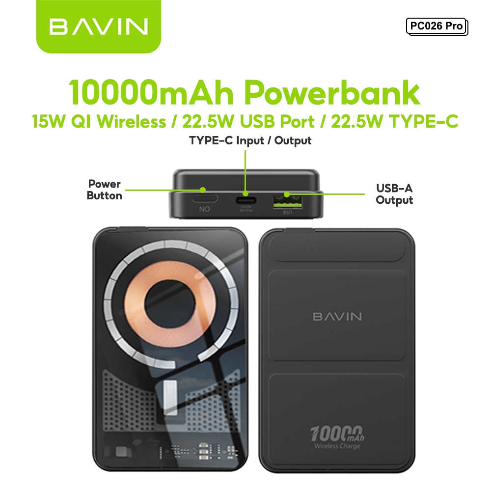 Bavin Pc Pro Mah Mah Foldable Magnetic Qi W Wireless