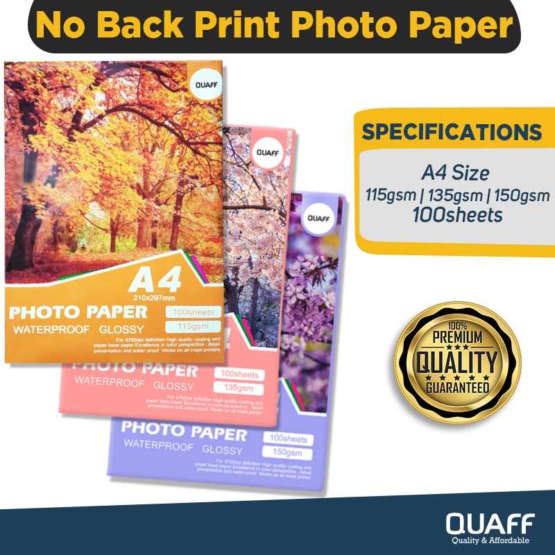 Quaff Photo Paper Tree Type A Gsm Sheets Per Pack Shopee