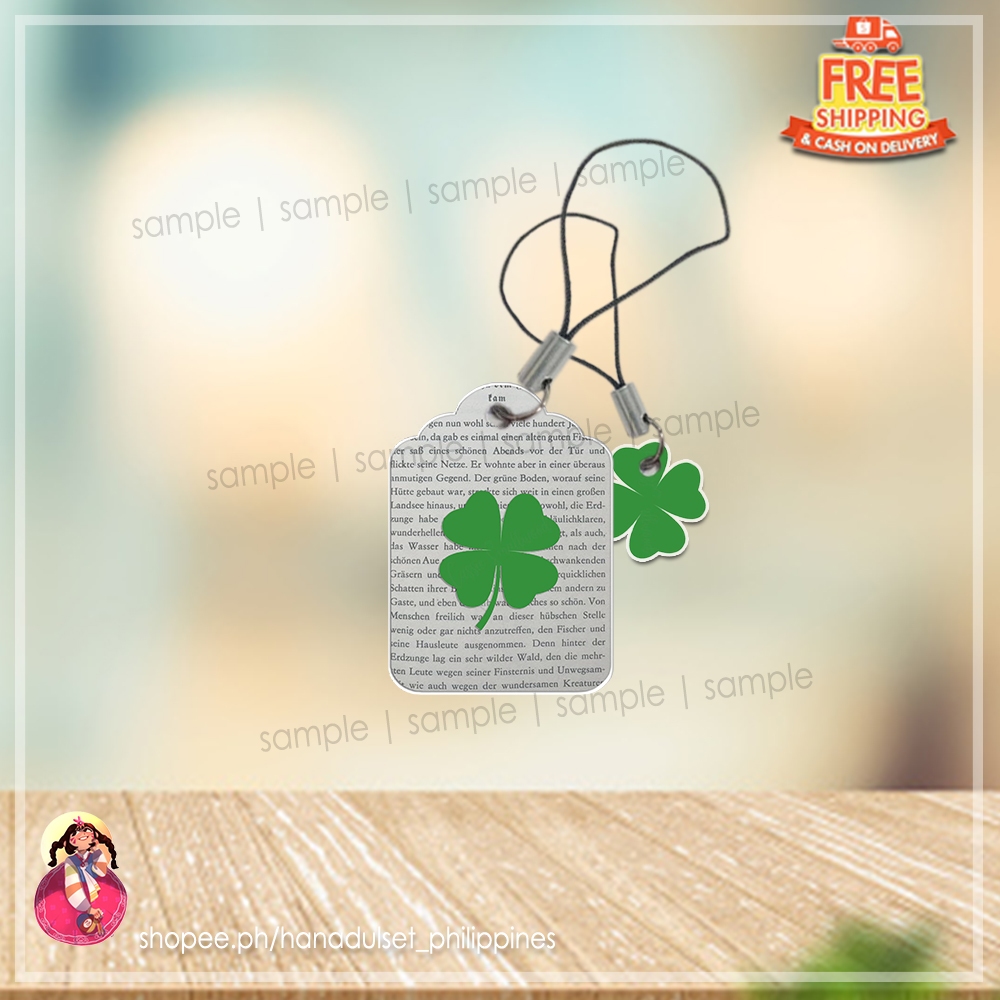 Queen Of Tears Clover Leaf Keychain Cellphone Lanyard Strap Keychain