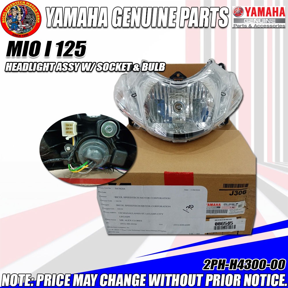 Mio I Headlight Assy With Bulb And Socket Ygp Genuine Ph H