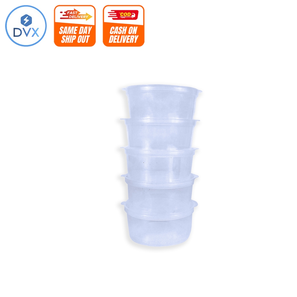 COD DVX 7684 5pcs Large Plastic Take Out Sauce Cup Containers Food Box