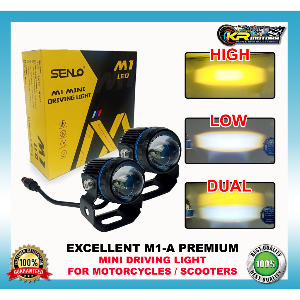 ORIGINAL SENLO M1A PLUS MINI DRIVING LIGHT V3 60 WATTS 6 MONTHS