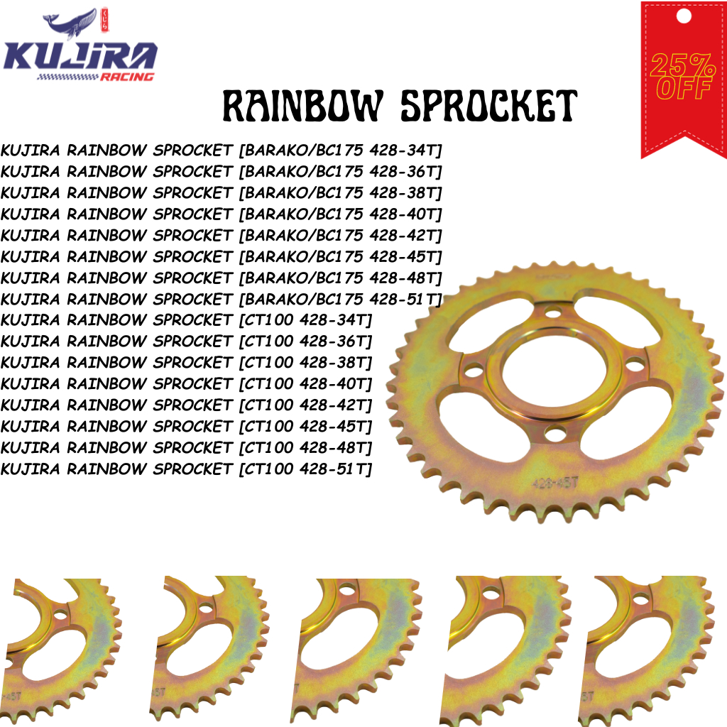 KUJIRA SPROCKET BARAKO BC175 CT100 MOTORCYCLE JAPAN QUALITY