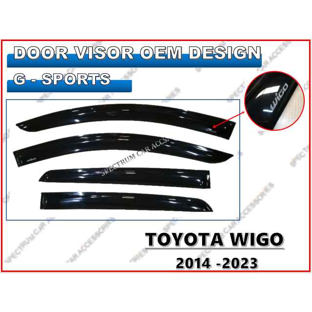 RAIN VISOR DOOR VISOR OEM DESIGN FOR TOYOTA WIGO 2014 TO 2023