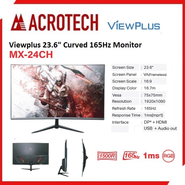 Viewplus Mx Ch Hz Curved Monitor Shopee Philippines