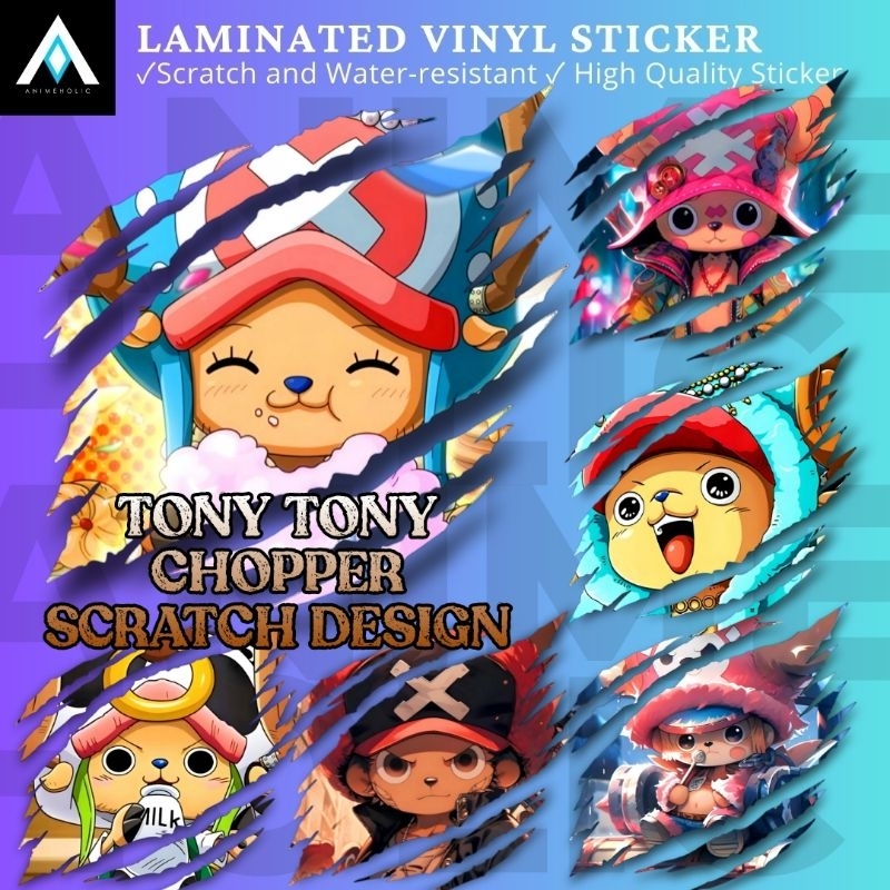 TONY TONY CHOPPER ONE PIECE SCRATCH LAMINATED VINYL STICKERS