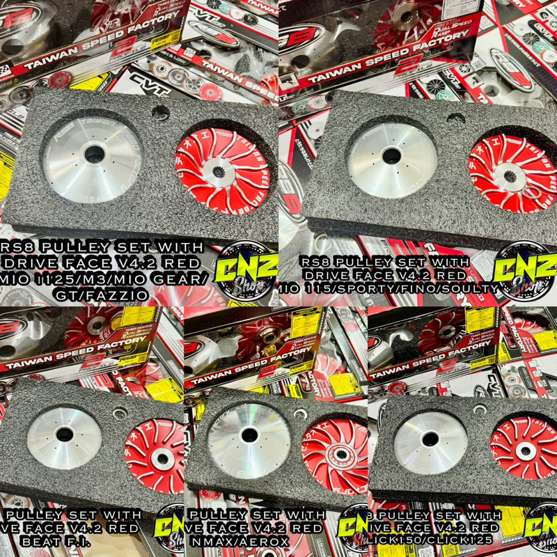 Rs Pulley Set With Drive Face V Red Nmax Aerox Mio I M Mio Gear