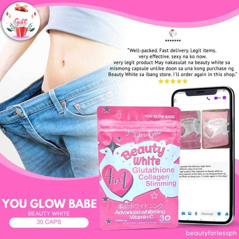 Beauty White You Glow Babe Glutathione Capsule Whitening Slimming