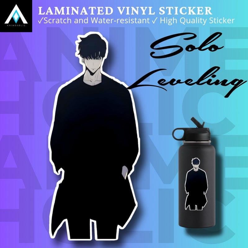 Sung Jin Woo Shadow Monarch Solo Leveling Laminated Vinyl Stickers