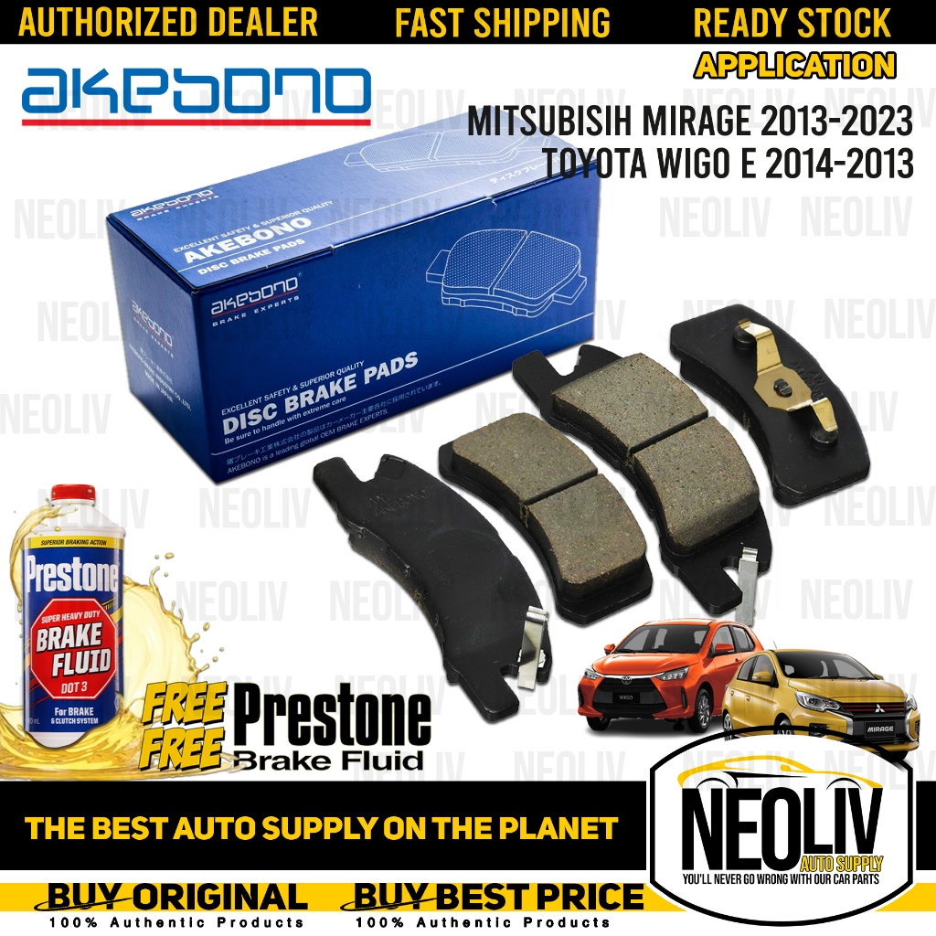 Genuine Akebono Front Brake Pads Mitsubishi Mirage G4 Sedan Hatchback