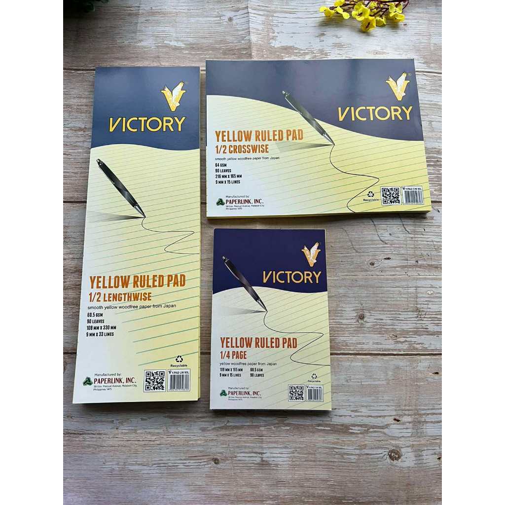 Victory Yellow Ruled Pad Lengthwise Crosswise Size Pad