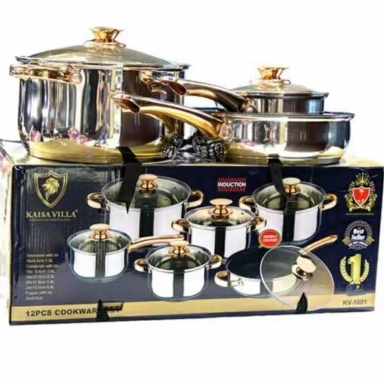 Kaisa Villa 12 Pieces Stainless Steel Induction Cookware Set Shopee