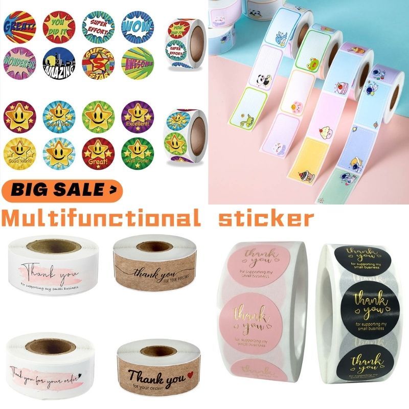 Fh Pcs New Roll Cm Thank You Thankyou Letter Round Seal Sticker