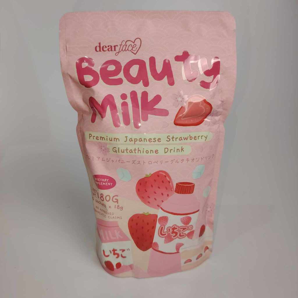 DEAR FACE BEAUTY MILK PREMIUM JAPANESE STRAWBERRY GLUTATHIONE DRINK 10